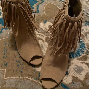 Suede Fringe Booties